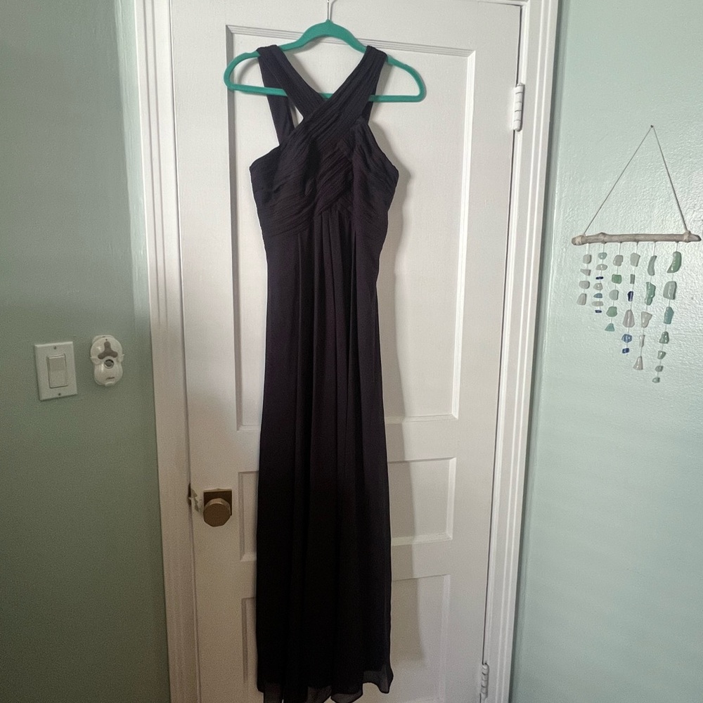 Purple Halter Maxi Gown for Prom